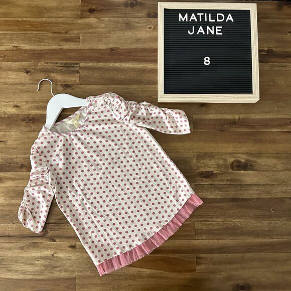 Matilda Jane Once Upon A Time Lunar Fable Knit Polka Dot Short Sleeve Tee Top 8 - Picture 1 of 7